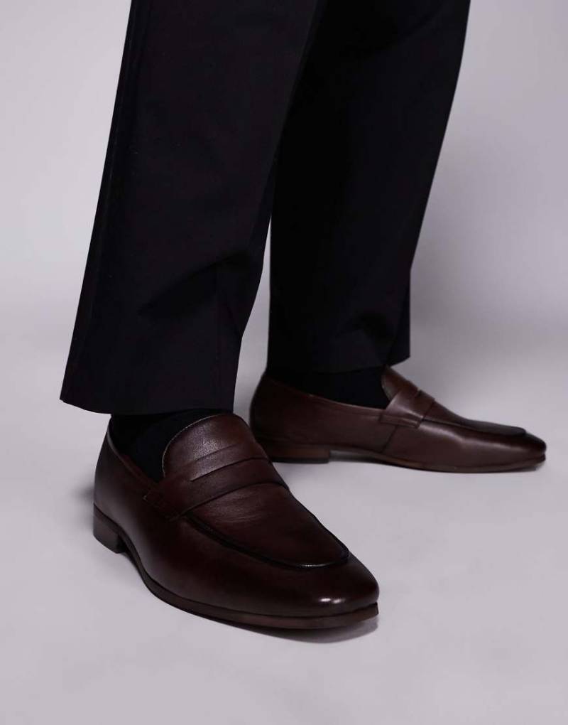 Walk London - Capri - Leder-Loafer in Braun mit Steg von WALK LONDON