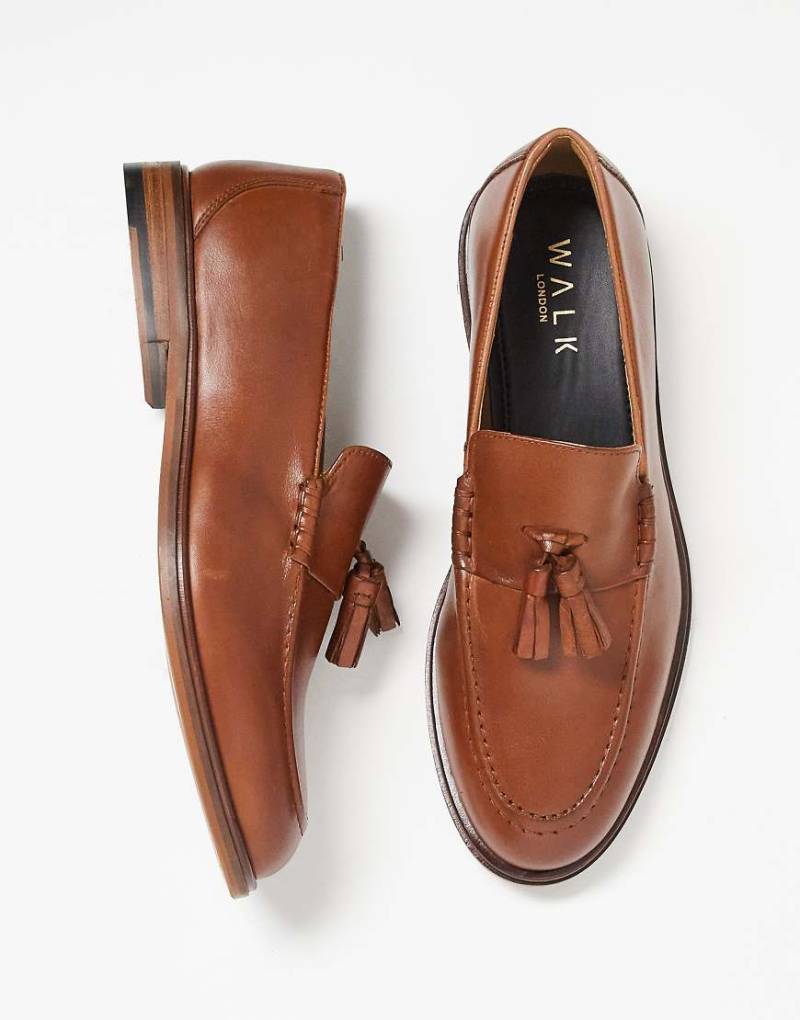 Walk London - Putney - Leder-Loafer in Hellbraun mit Quasten von WALK LONDON