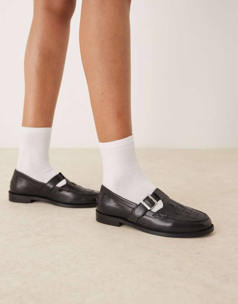 Walk London - Rhea - Loafer in Schwarz mit Webmuster von WALK LONDON