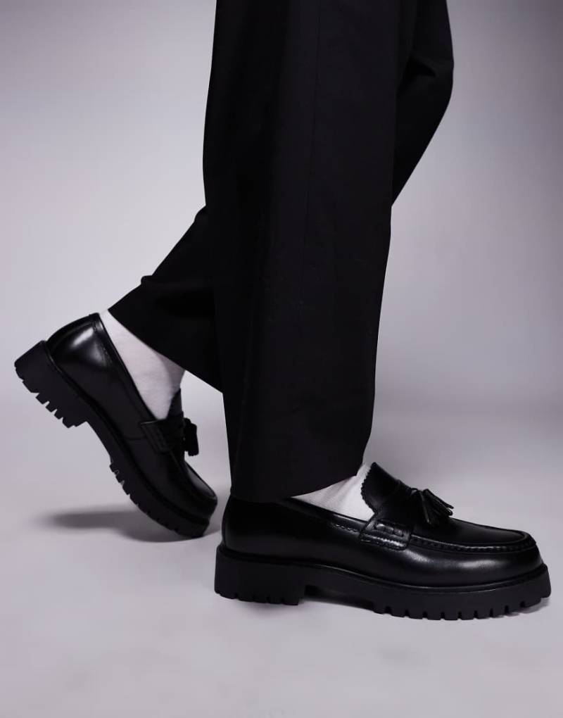 Walk London - Sean - Leder-Loafer in Schwarz mit Quasten von WALK LONDON