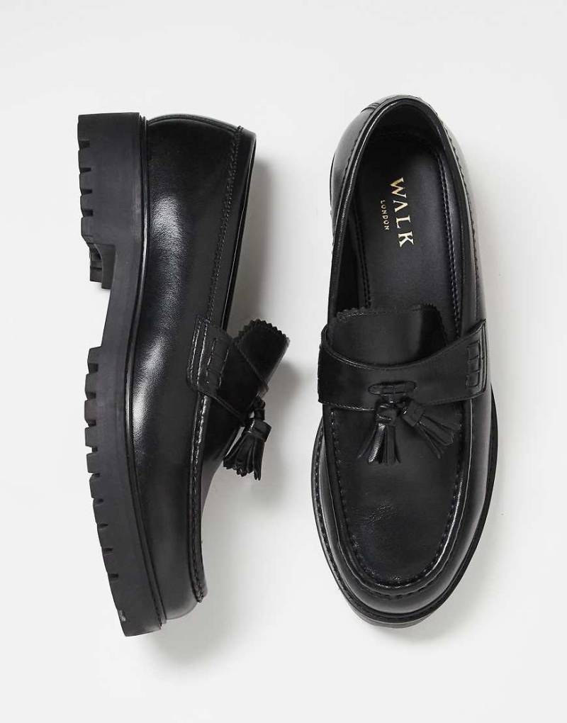 Walk London - Sean - Loafer mit Bommel in Schwarz von WALK LONDON