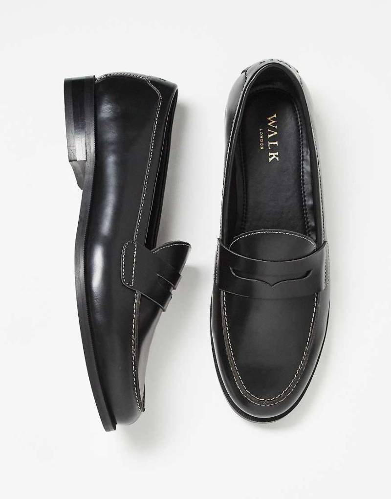 Walk London - Torbole - Loafer in Schwarz mit Stegdetail von WALK LONDON