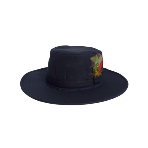 WALKER AND HAWKES - Belmont - Unisex Gewachster Hut im Outback -Stil breite Krempe - Dunkelblau - XXL (61cm) von WALKER AND HAWKES