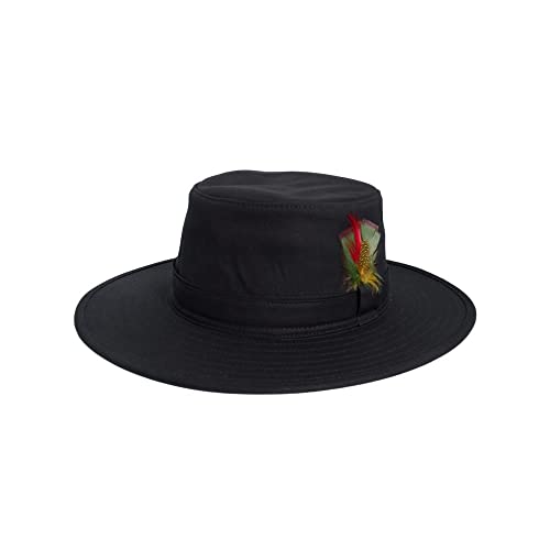 WALKER AND HAWKES - Belmont - Unisex Gewachster Hut im Outback -Stil breite Krempe - Schwarz - XL (60cm) von WALKER AND HAWKES