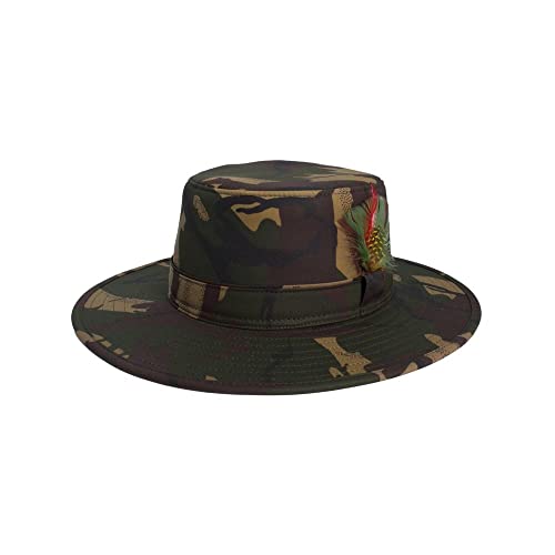 WALKER AND HAWKES - Belmont - Unisex Gewachster Hut im Outback -Stil breite Krempe - Tarnung - XXL (61cm) von WALKER AND HAWKES