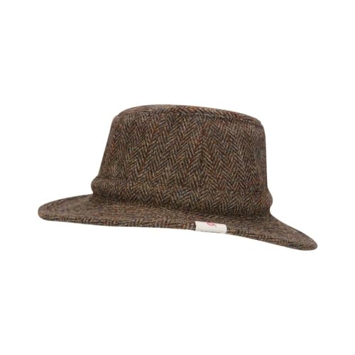 WALKER AND HAWKES Berkeley - Harris-Tweed-Mütze - Country-Stil - Dunkelgrau - L (59cm) von WALKER AND HAWKES