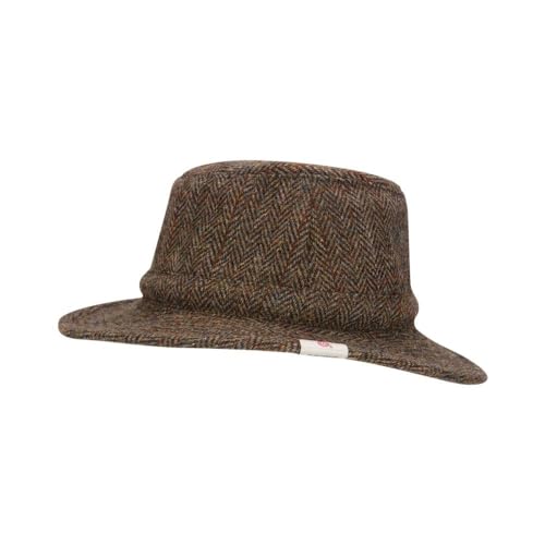 WALKER AND HAWKES Berkeley - Harris-Tweed-Mütze - Country-Stil - Dunkelgrau - XL (60cm) von WALKER AND HAWKES