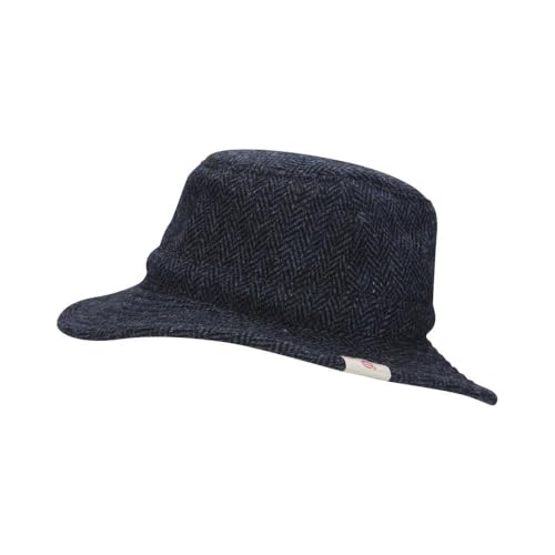 WALKER AND HAWKES Berkeley - Harris-Tweed-Mütze - Country-Stil - Mitternachtsblau - M (58cm) von WALKER AND HAWKES