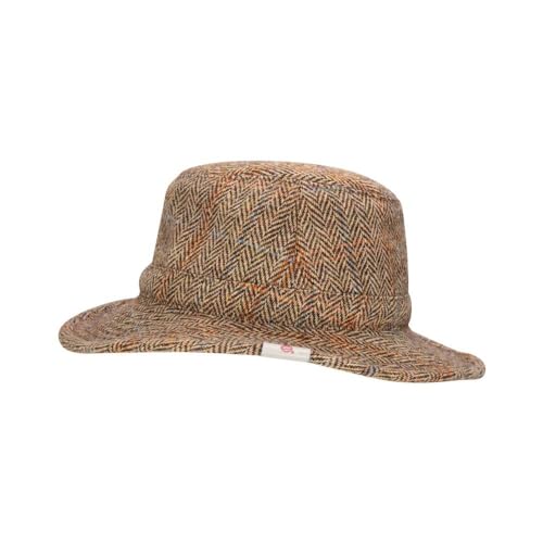 WALKER AND HAWKES Berkeley - Harris-Tweed-Mütze - Country-Stil - Sandweiß - XL (60cm) von WALKER AND HAWKES