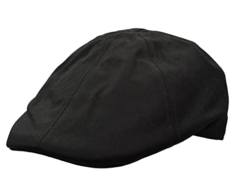 WALKER AND HAWKES - Bernard - Unisex Ballonmütze aus 6 Teilen - Flache Kappe im Country-Stil - Schwarz - S (57cm) von WALKER AND HAWKES