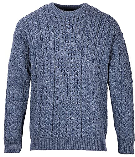 WALKER AND HAWKES Bradwell - Herren Pullover aus Merinowolle - Himmelblau - L von WALKER AND HAWKES