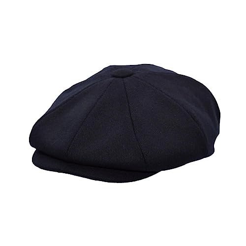 WALKER AND HAWKES - Bridgemoor - Unisex Bakerboy-Ballonmütze aus Melton- 8-Panel-Konstruktion - Dunkelblau - XS (56cm) von WALKER AND HAWKES