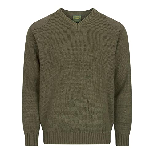 WALKER AND HAWKES - Burdale - Herren Pullover V-Ausschnitt - grün - L von WALKER AND HAWKES