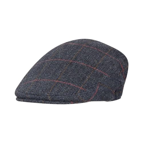 WALKER AND HAWKES - Cambridge - Unisex Schiebermütze aus Tweed - Country-Stil - Blauer Tweed - XL (60cm) von WALKER AND HAWKES