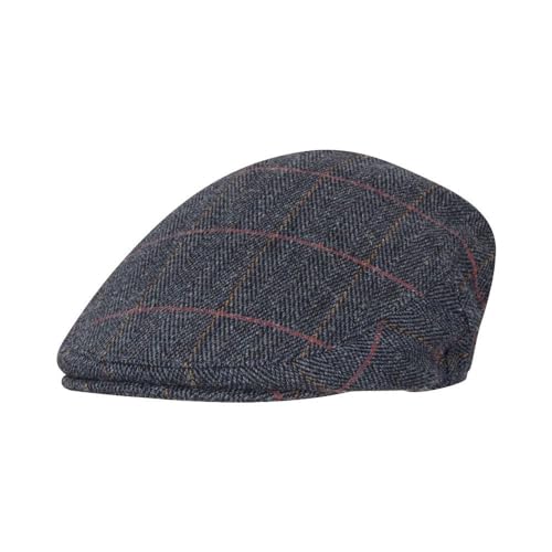 WALKER AND HAWKES - Cambridge - Unisex Schiebermütze aus Tweed - Country-Stil - Blauer Tweed - XXL (61cm) von WALKER AND HAWKES