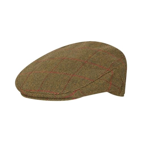 WALKER AND HAWKES - Cambridge - Unisex Schiebermütze aus Tweed - Country-Stil - Rot gestreift - XS (56cm) von WALKER AND HAWKES