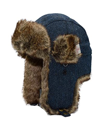 WALKER AND HAWKES - Charles - Hut der Fallensteller aus Harris-Tweed - Country-Stil - Mitternachtsblau - M (58cm) von WALKER AND HAWKES