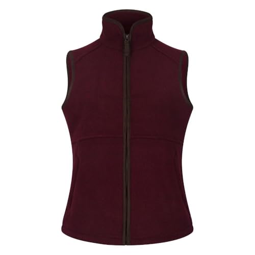 WALKER AND HAWKES - Damen Guildford Fleeceweste - Wine - 12 von WALKER AND HAWKES