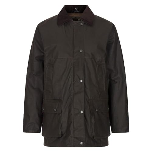 WALKER AND HAWKES - Damen Kirkstall gewachste Gepolsterte Jacke - Braun - 16 von WALKER AND HAWKES