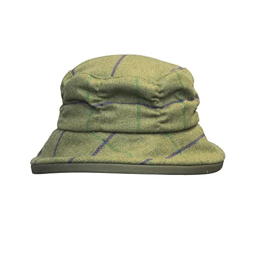 WALKER AND HAWKES Damen Tweed-Fischerhut im Country-Design - Muster mit lila Streifen - Größe XS (56cm) von WALKER AND HAWKES