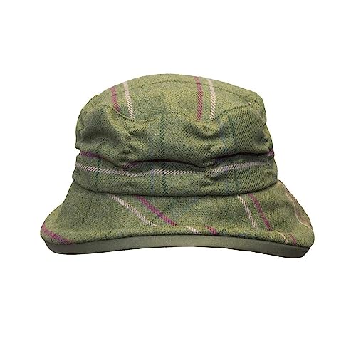 WALKER AND HAWKES Damen Tweed-Fischerhut im Country-Design - Muster mit rosa Streifen - Größe XS (56cm) von WALKER AND HAWKES