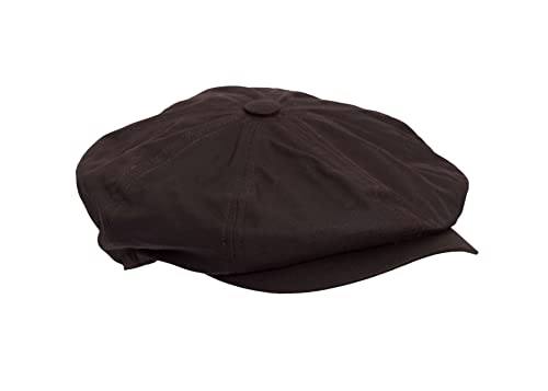 WALKER AND HAWKES - Danesford - Unisex Bakerboy Schiebermütze gewachst aus 8 Teilen - Country-Stil - Braun - L (59cm) von WALKER AND HAWKES