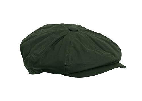 WALKER AND HAWKES - Danesford - Unisex Bakerboy Schiebermütze gewachst aus 8 Teilen - Country-Stil - Olivgrün - XXL (61cm) von WALKER AND HAWKES