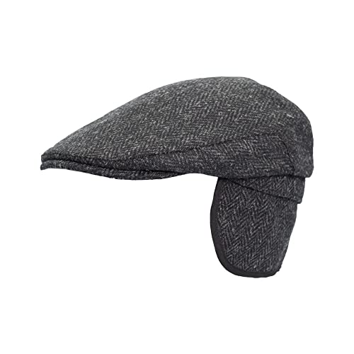WALKER AND HAWKES - Edward - Unisex Schiebermütze mit Ohrenklappen - Harris Tweed - Rotguss - XL (60cm). von WALKER AND HAWKES