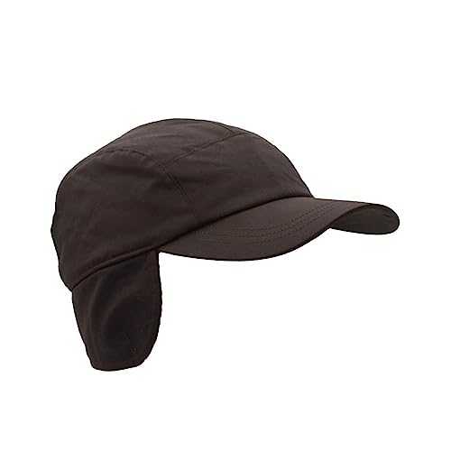 WALKER AND HAWKES Ellwood - Unisex Basecap mit Ohrenklappen - gewachst - Braun - 3XL von WALKER AND HAWKES