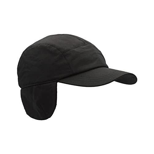 WALKER AND HAWKES Ellwood - Unisex Basecap mit Ohrenklappen - gewachst - Schwarz - S von WALKER AND HAWKES