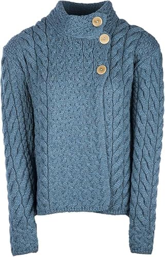 WALKER AND HAWKES Haymoor - Damen Pullover aus Merinowolle - Ozeanblau - M von WALKER AND HAWKES