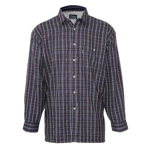 WALKER AND HAWKES Heathfield - Herren Hemd mit Fleece-Futter - Dunkelblau - M (40'') von WALKER AND HAWKES