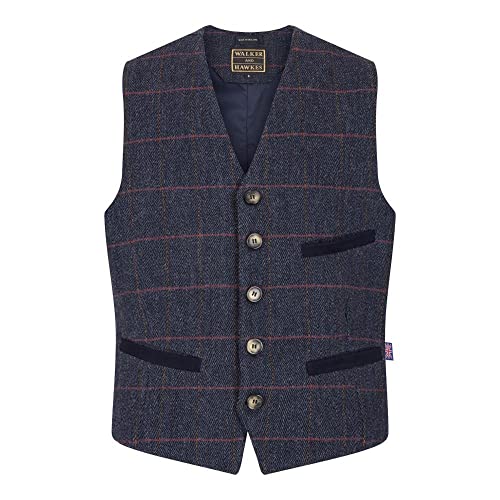 WALKER AND HAWKES Herren Anzugweste aus Tweed mit Teflon - Blauer Tweed - M WALKER AND HAWKES Herren Anzugweste aus Tweed mit Teflon - Blauer Tweed - M von WALKER AND HAWKES