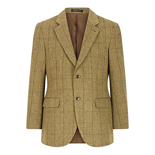 WALKER AND HAWKES Herren Country-Blazer - Klassische Jacke aus Windsor-Tweed - Helles Salbeigrün - Größe EU 50 (UK 40) von WALKER AND HAWKES