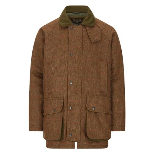 WALKER AND HAWKES Herren Country-Jacke aus Tweed - für die Jagd geeignet - Braun - Größe 2XL (48"-50") von WALKER AND HAWKES