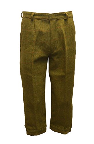 WALKER AND HAWKES Herren Kniebundhose aus Tweed - für die Jagd geeignet - Dunkles Salbeigrün - Größe 30" von WALKER AND HAWKES