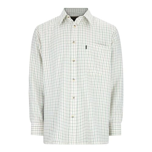 WALKER AND HAWKES Herren Langarmshirt im Country-Stil - mit Baumwollanteil - pflegeleicht - kariert - Grün - 4X-Large von WALKER AND HAWKES