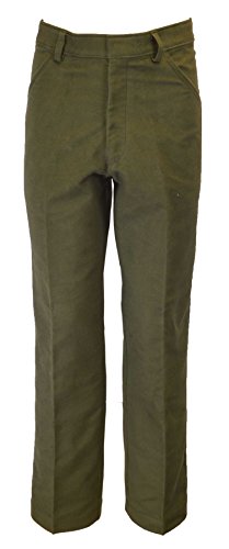WALKER AND HAWKES Herren Moleskinhose - klassisch - 100% Baumwolle - Olivgrün - Größe W46 Regular (31“) von WALKER AND HAWKES