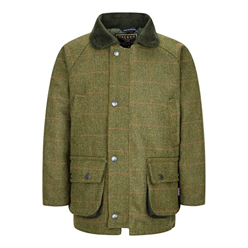 WALKER AND HAWKES Kinder Country-Jacke aus Tweed - für die Jagd geeignet - Dunkles Salbeigrün - UK 20 (2-3 Jahre) von WALKER AND HAWKES
