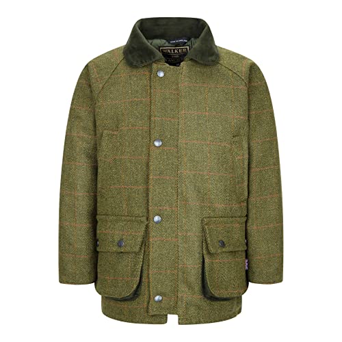 WALKER AND HAWKES Kinder Country-Jacke aus Tweed - für die Jagd geeignet - Dunkles Salbeigrün - UK 26 (5-6 Jahre) von WALKER AND HAWKES