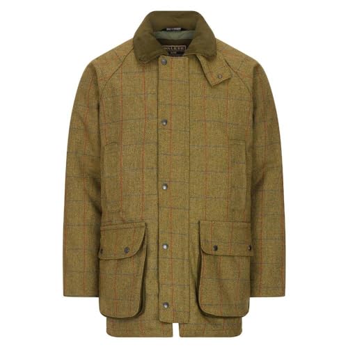 WALKER AND HAWKES - Men's Derby Tweed Barlaston Shooting Jacket - Forest Green - XXS von WALKER AND HAWKES
