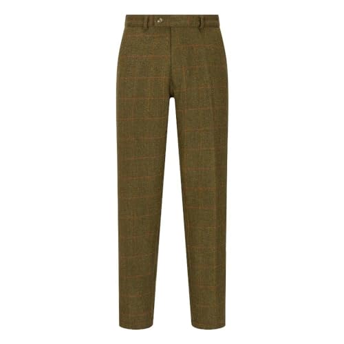 WALKER AND HAWKES - Men's Derby Tweed Leighton Suit Trousers - Dark Sage - W32 Regular (31'') von WALKER AND HAWKES