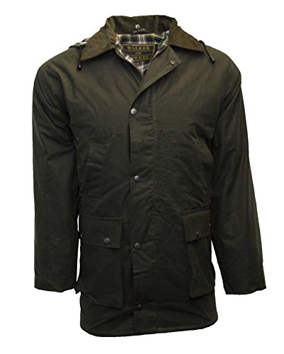 WALKER AND HAWKES - Men's Wax Unpadded Benson Jacket - Olive - X-Small von WALKER AND HAWKES