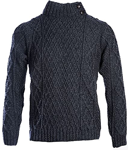 WALKER AND HAWKES Mountfield - Herren Pullover aus Merinowolle - Stahlgrau - XL von WALKER AND HAWKES