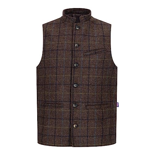 WALKER AND HAWKES - Nehru - Herren Weste aus Abraham Moon Tweed - Eiche Braun - XL WALKER AND HAWKES - Nehru - Herren Weste aus Abraham Moon Tweed - Eiche Braun - XL von WALKER AND HAWKES