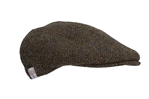 WALKER AND HAWKES Oakmoor - Schiebermütze aus Harris-Tweed - Country-Stil - Dunkelgrau - XL von WALKER AND HAWKES