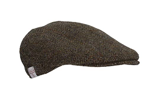 WALKER AND HAWKES Oakmoor - Schiebermütze aus Harris-Tweed - Country-Stil - Dunkelgrau - XXL von WALKER AND HAWKES