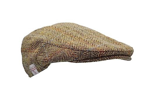 WALKER AND HAWKES Oakmoor - Schiebermütze aus Harris-Tweed - Country-Stil - Sandweiß - L von WALKER AND HAWKES