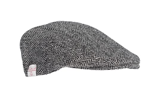 WALKER AND HAWKES Oakmoor - Schiebermütze aus Harris-Tweed - Country-Stil - Stahlgrau - 3XL von WALKER AND HAWKES