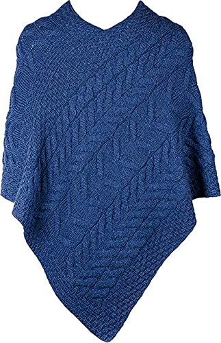 WALKER AND HAWKES Trentham - Damen Poncho aus Merinowolle - Dunkelblau - Einheitsgröße von WALKER AND HAWKES